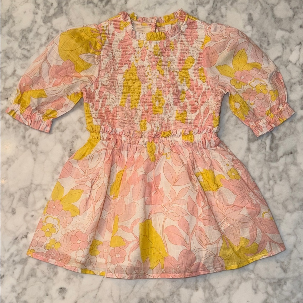 Zimmermann Floral Pink & Yellow Dress 2y